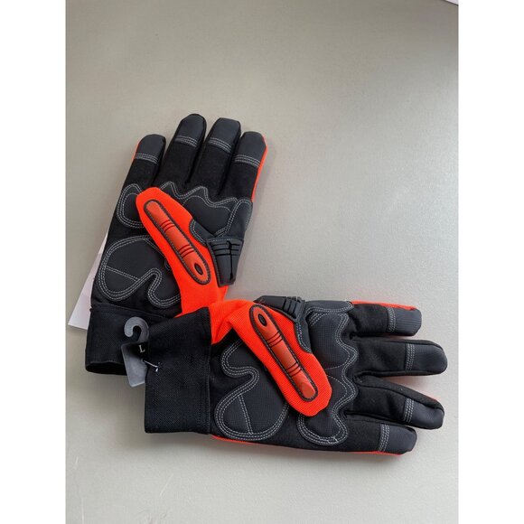 Hand Armour Premium Mechanics Gloves Size L Impact Resistant Orange Black NEW - Picture 3 of 6